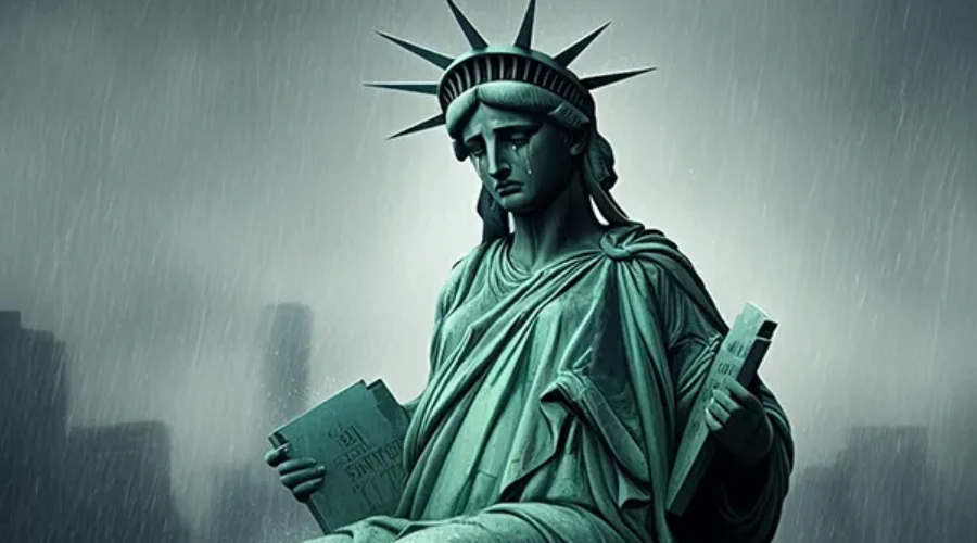 Statue of Liberty Crying